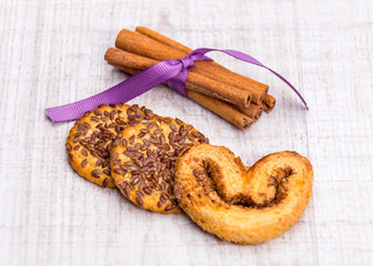 Oatmeal cookies on a old wooden background