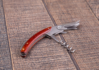 close up of metal corkscrew
