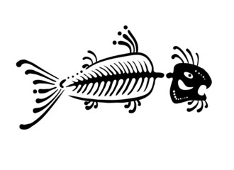 black fish in the native style, vector