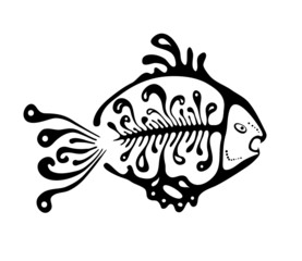 black fish in the native style, vector
