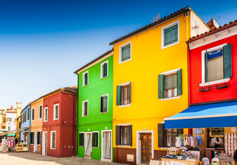Maisons sur l'ile de Burano, Venise