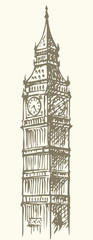 Fototapeta na wymiar Big Ben. Vector drawing