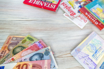 Desk of frequent traveler