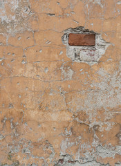  Fragment of old weathered brick wall