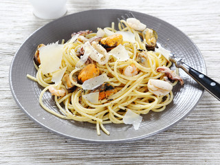 Italian spaghetti with seafood