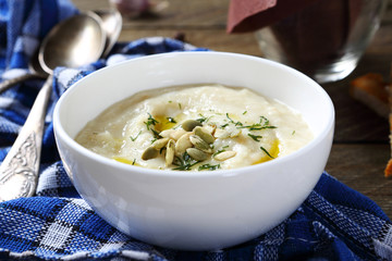 Nourishing soup with celery