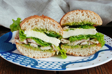 Health sandwich with pesto
