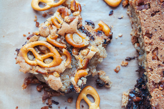 Cookies with pretzels and chocolate - Powered by Adobe