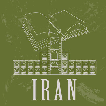 Iran. Retro styled image. V
