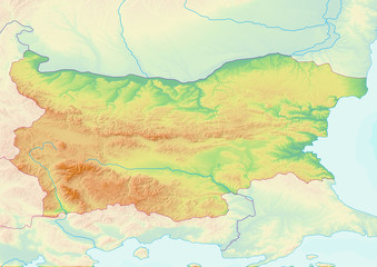 Karte von Bulgarien ohne Beschriftung