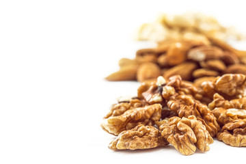 Walnuts, isolated on a white background