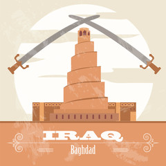 Iraq. Retro styled image