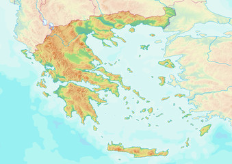 Karte von Griechenland ohne Beschriftung