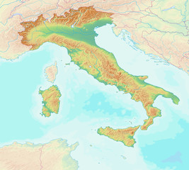 Karte von Italien ohne Beschriftung