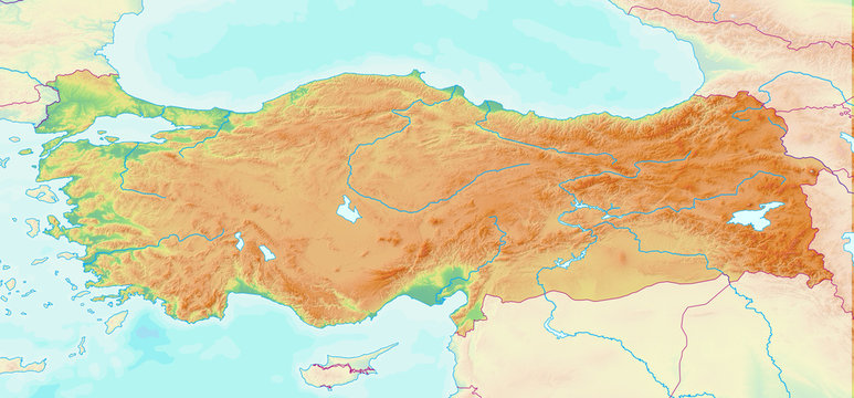 Karte der Türkei ohne Beschriftung