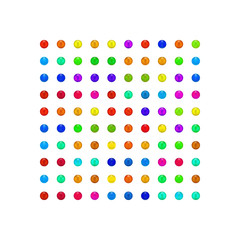 colorful pearls, colorful candy rams square frame with white reflex shadow for white background only, vector illustration