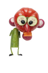 Funny angry man made of vegetables