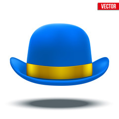 Fototapeta premium Blue bowler hat on a white background vector