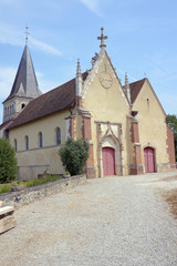 Fototapeta na wymiar The medieval church in Champagne, France.