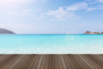 sea and wooden platform