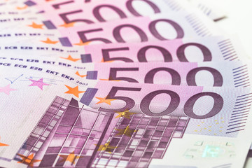 500 euro banknotes in a row