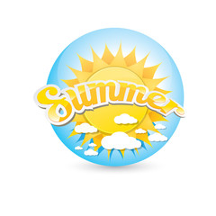 vector summer label. summer icon with sun. 