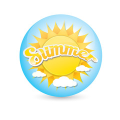 Fototapeta premium vector summer label. summer icon with sun. 