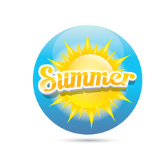 vector summer label. summer icon with sun. 