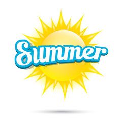 Fototapeta premium vector summer label. summer icon with sun. 