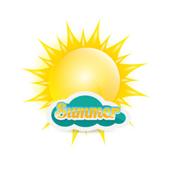 vector summer label. summer icon with sun. 