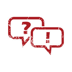 Question answer red grunge icon
