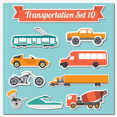 Obraz premium Set of all types of transport icon for creating your own infogr