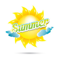 Fototapeta premium vector summer label. summer icon with sun. 