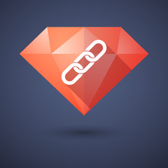 Fototapeta premium Diamond icon with a chain