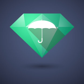 Diamond icon with an umbrella