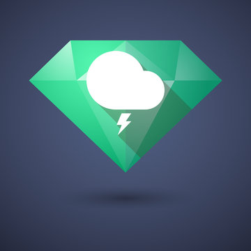 Diamond icon with a stormy cloud