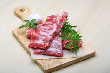 Raw pork ribs