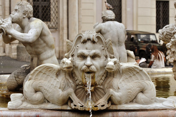 Naklejka premium Piazza Navona square landmark with fountains in Rome