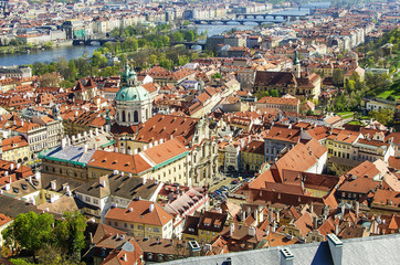 Fototapeta na wymiar Aerial view of Old Town in Prague (Czech Republic)