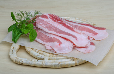 Raw bacon