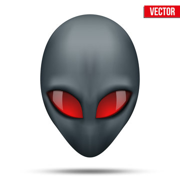 Alien head creature from another world. Vector.