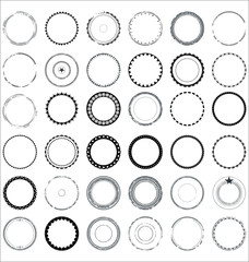 Collection of round and circular decorative patterns - obrazy, fototapety, plakaty