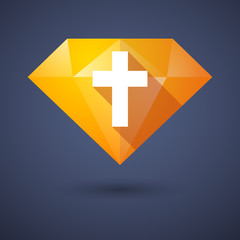 Obraz premium Diamond icon with a cross