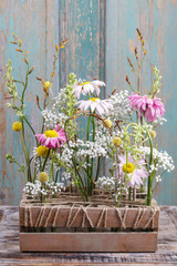 Floral table arrangement with gerbera flowers