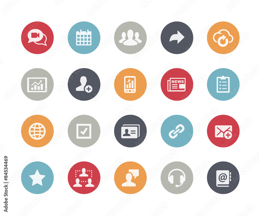 Canvas Prints business network icons -- classics series