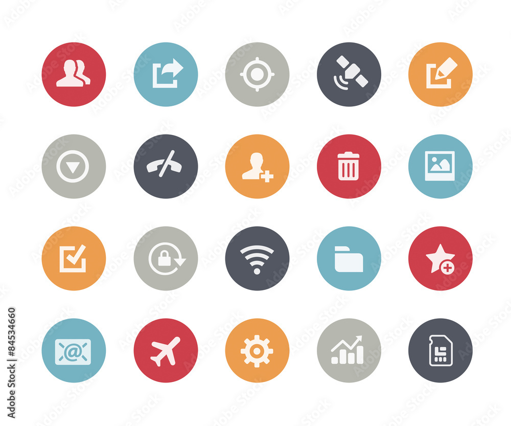 Wall mural web and mobile icons 2 -- classics series