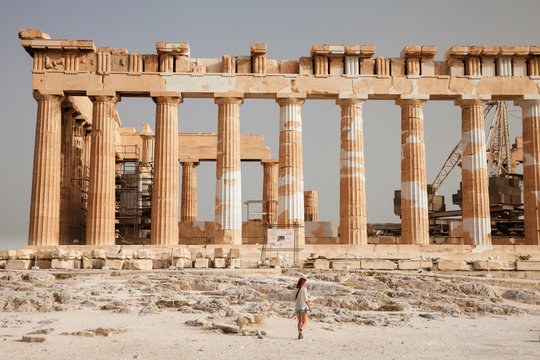 The Tourist Near The Acropolis Of Athens, Greece