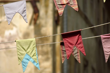 Bunting, colorful party flags