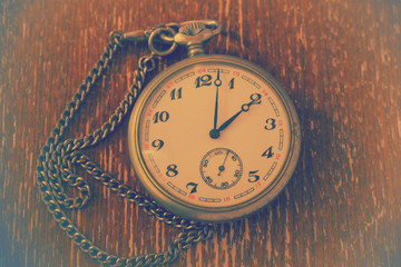 Natural old clock with chain retro style