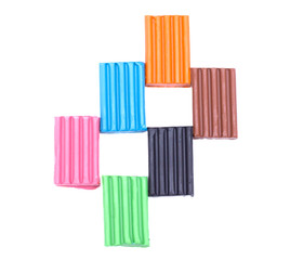 plasticine pieces isolated on white background